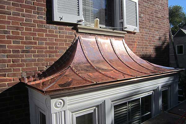 Curved Standing Seam Copper Roof